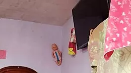 Rich cumshot explodes solo in step mother-in-law’s private room. What a sneaky thrill with her panties nearby.