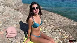 Public pickup leads to outdoor doggystyle fucking with beautiful lady and facial.