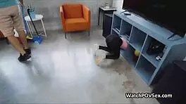 Perky Exotic Asian Maid Rides Massive Cock for Extra Cash in POV