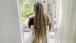 tricking my girlfriend by riding my horny stepsister in a sneaky pov