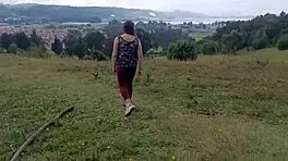 Amateur Madrastra Teases Step Son in Forest with Cameltoe Display. She Lets Him Touch Tits, Ass, and Huge Vagina.