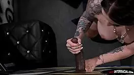 The gloryhole surprises me with a big black cock that I crave as a petite 18+ brunette