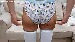 Wow, check these real teen boobs in sexy hall panties!