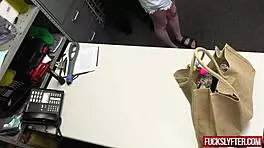 Petite brunette gets caught shoplifting and fucked hard!