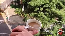 Otaku teen givin’ sloppy deepthroat on my balcony, damn she’s good!