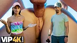 VIP4K captures brutal outdoor banging with a tight brunette girlfriend in echoes