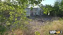 VIP4K captures brutal outdoor banging with a tight brunette girlfriend in echoes