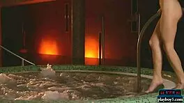 Wow! Teen Beauty Sea Rose Strips Naked in Warm Hot Tub!