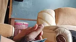 masturbating my cock in the living room 😈