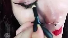 backstage with a pretty brunette in uniform