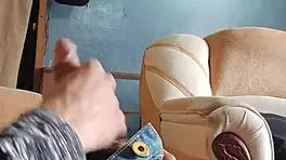 masturbating my cock in the living room 😈