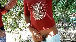 Outdoor Sex with Black Girl and Cum in Pussy