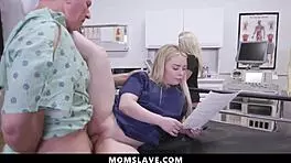 Patient Freeuses Milf Doctor and Nurse at Hospital. Deepthroat and Group Action with Momslave!