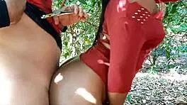 Outdoor Sex with Black Girl and Cum in Pussy