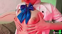 I can't stop moaning as this blonde teen 18+ simona masturbates in her uniform