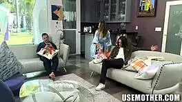 three guys take turns with one milf in free-use fun, names like aderes quin robby echo donnie rock axel haze