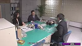 the japanese police lady gives a steamy blowjob to young 18+ suspect