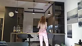 hot redhead college girl tries fashion haul, ends in porn casting