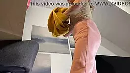 hot redhead college girl tries fashion haul, ends in porn casting