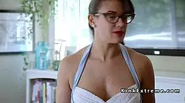 tied up teen 18+ throat banged and ass caned in this bizarre group fetish submission bdsm scene