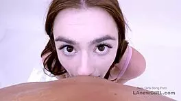 Hey, cute teen 18+ nanny gets insane orgasms with strapon in lesbian action