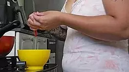 Fiorella rides and swallows cum