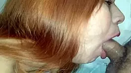 She convinces her ex with a blowjob, ends with cum-filled pussy craving more.