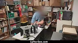 sexy teen 18+ caught shoplifting gets rough punishment at store 😡