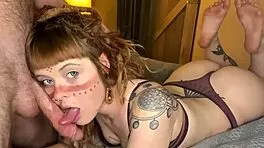 Forcing Huge Cock Deep Into Tight Throat With Gagging