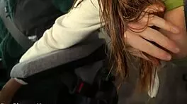 She Flashes Tits To Drivers So He Punishes Her With Massive Cock