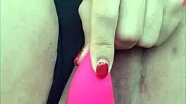 while boyfriend drives i tease him and play with my toy - i cum all over his car seat