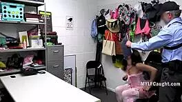 Cop fucked flat-chested brunette milf in the ass for stealing right on the street