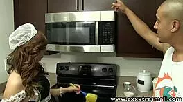 Petite Maid Takes Intense Facial