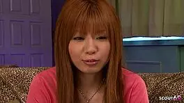 Redhead Skinny Japanese Girl Delivers Intense POV Blowjob with Cumplay in Uncensored JAV