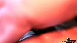 Horny teen bitch cums all over huge big black cock!