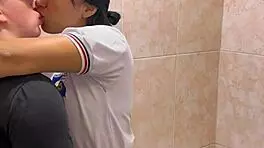Hot Students Caught In Passionate Bathroom Encounter