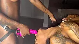 yo, check renity love & majesty nasty with ebony strap-on action