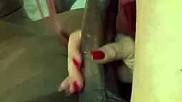 Up close with Vanessa sucking BBC dick and balls sensually