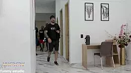 Damn! Hot Boxer Hannah Jones Bangs Coach and Friends with Rough DAP After Workout