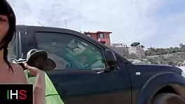 Brunette Girl and Blonde Girl Fucked at the Seaside by a Hot Male!