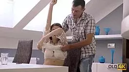 Experienced Old Man Fucks Gorgeous Young Gal In Various Poses