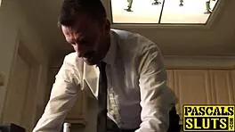 Teen Subslut Spanked Hard and Fucked by Dominant Male Master