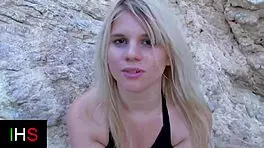 Brunette Girl and Blonde Girl Fucked at the Seaside by a Hot Male!