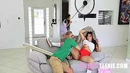 Scary camp threesome with free use