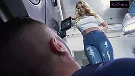 This horny milf rode the repairman and sucked his cock for a car discount.