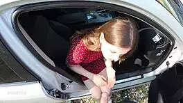 i lured my driver into a messy deepthroat and swallowed it all