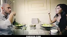 Sorority Step Daughter Rides Father-In-Law Doggystyle Cumshot