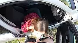 i lured my driver into a messy deepthroat and swallowed it all