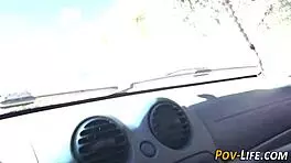 busty teen 18+ gives pov blowjob with big tits