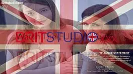 British teen in cosplay gets roughly banged behind twin's back